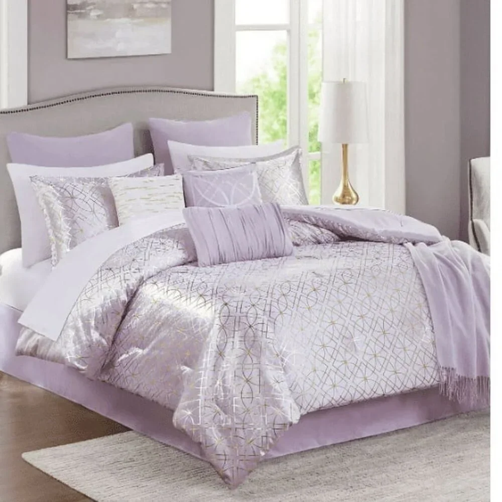 JLA HOME Solene Lilac - Queen, 14-Pc. Comforter Set